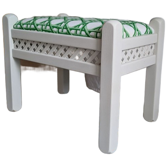 Vintage Poefje/ Krukje Met Harlequin Stof 1