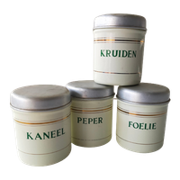 Emaille Creme Kruidenbusjes 4 Stuks