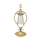 Bronzen Tafellamp Met Art Deco Persglas thumbnail 1