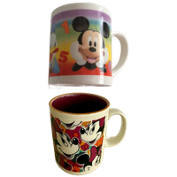 2x Vintage Koffie Of Melk Moken Mickey & Minnie Disney En Kilncraft (engeland) Mickey Mouse