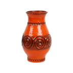 Vintage Oranje Vaas Jasba West Germany Aardewerk Retro 322 11-28 thumbnail 1