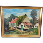 A. Dugardyn - Schilderij - Vissershuisje Oostduinkerke thumbnail 1