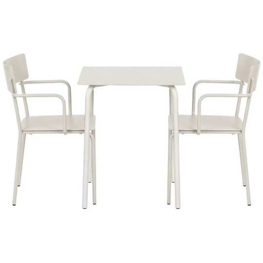 Serax | August Tuinset: Eettafel S + Stoelen Met Armleuning S – Aluminium Zand 1