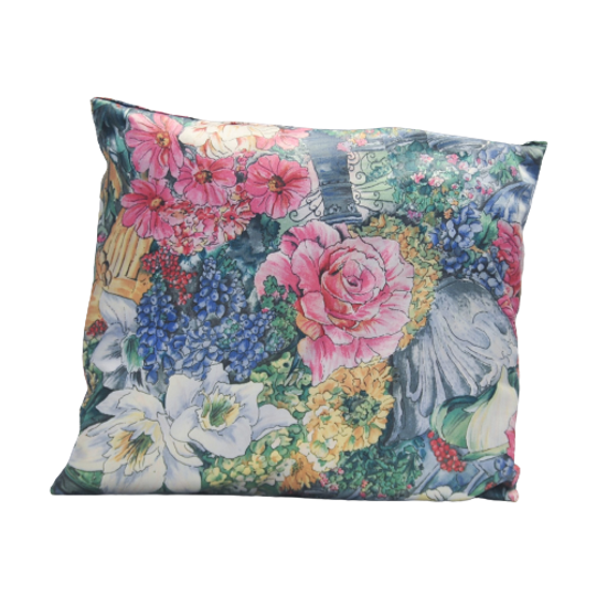 Gebloemd Kussentje Blauw & Roze 1