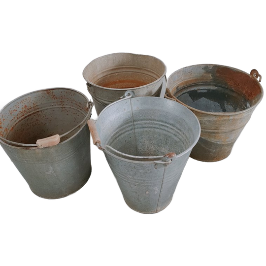 Decoratieve Brocante Metalen/zinken Emmer 1
