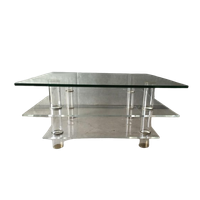 Vintage Jaren 60 70 Messing Glas Plexiglas Salontafel