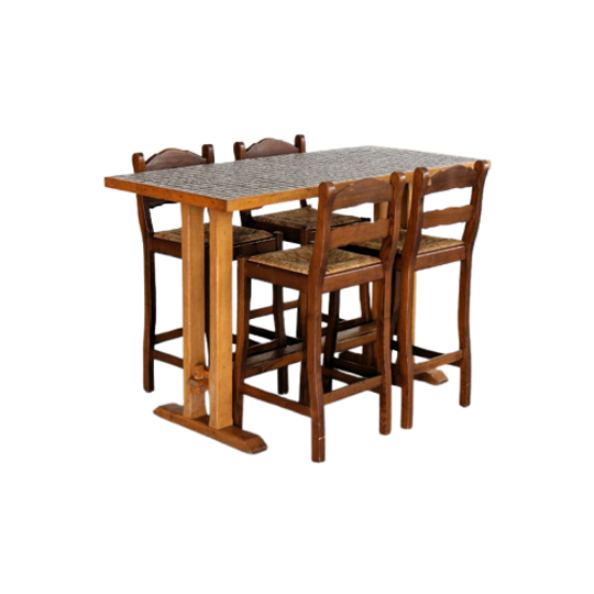 Vintage Bartafel Met Stoelen 1