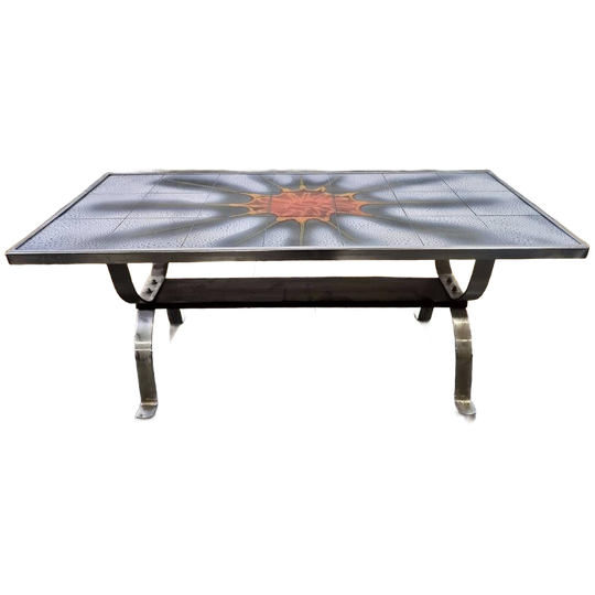 Vintage Space Age Coffee Table/salontafel Met Chromen Frame 1