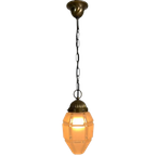 Art Deco Hanglamp Met 6 Hoekige Kap Aan Ketting, Jaren 30 thumbnail 1