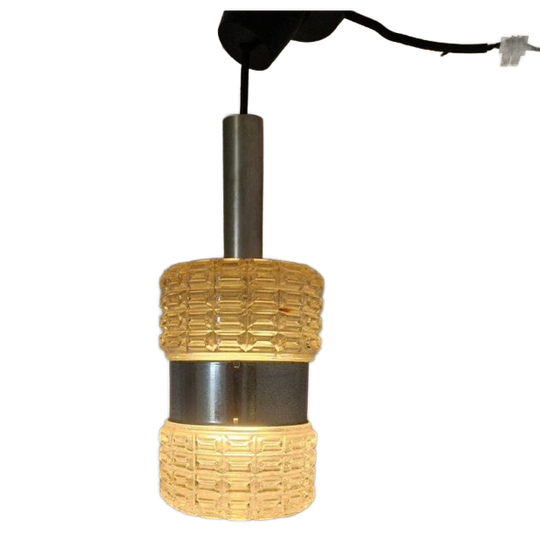Vintage Space Age Hanglamp Glas En Chroom Design. 1
