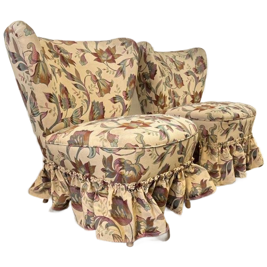 Set Van 2 Vintage Cocktailstoelen /eenzitten / Fauteuils 1