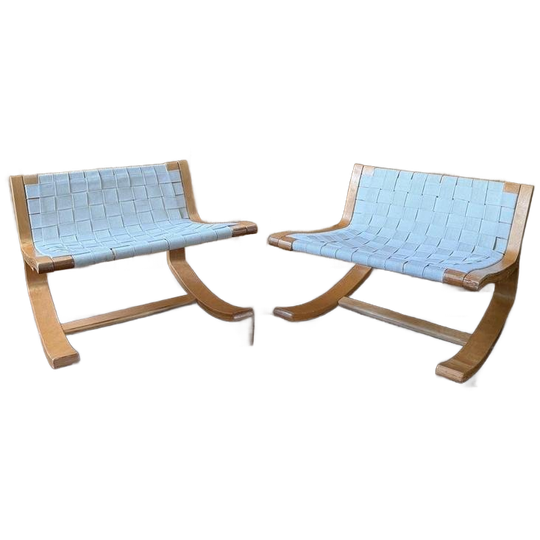 2x Vintage IKEA Voetenbankje - Ilmari Lappalainen 1