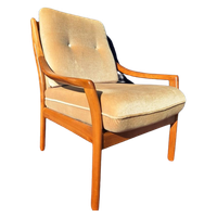 Vintage Design Fauteuil, Kersenhout, Mohair, Wilhelm Knoll