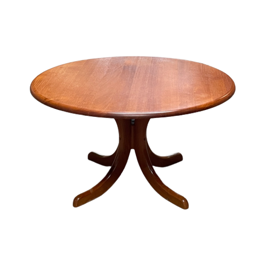 Vintage Scandinavische Salontafel, Rond, Teak 1