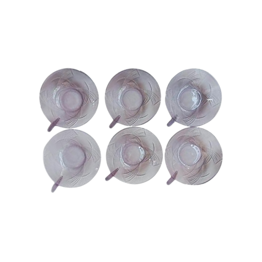 Art Deco Lila Paars Schaaltjes Bowl Set Matglas 1