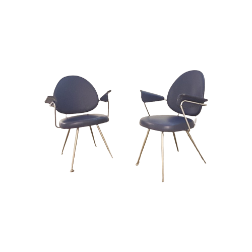 Mid Century W.H. Gispen For Kembo – “Model 302” Set Of 2 Chairs