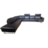 Cor Conseta - Hoekbank - Bruin - Leder - Design -voetensteun