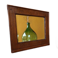 Vintage Spiegel In Eikenhouten Lijst, Subtiel Gestoken Hout