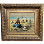 Johannes Evert Akkeringa (1861-1942). “Kinderen Spelen Op Het Strand.” thumbnail 1
