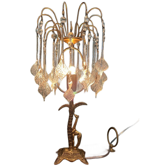 2 Beschikbaar Vintage Murano Teardrop Tafellampen Giraffe Met Palmboom! 1