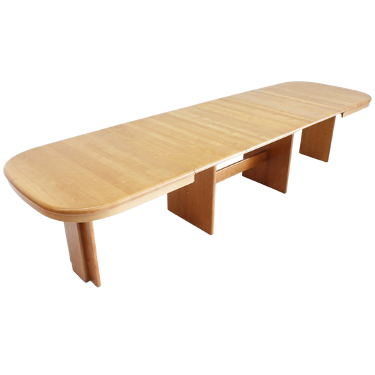 Vintage Deense Grote Ovalen Uitschuifbare Eettafel 343 Cm 1