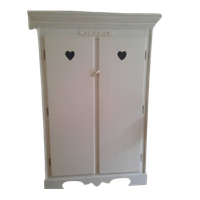 Witte Grote Houten Kast. Opsetims Demi-kast