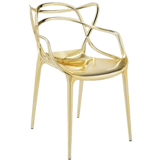 4x Kartell Master Eetstoel Goud 1
