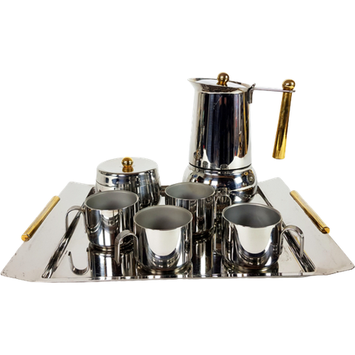 Guido Bergna - Italy Koffieset, Espresso Maker, Serveerset, Roestvrijstaal En Koper, Memphis | Kerst