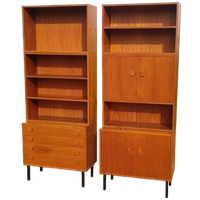 Vintage Teak Wandkast Uit Drie Delen