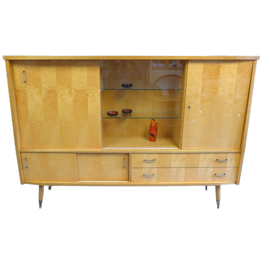 Prachtige Retro Vintage Midcentury Highboard Buffetkast 1