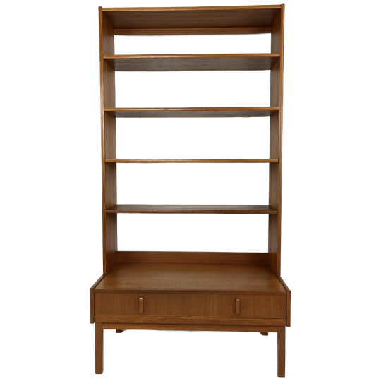 Scandinavisch Vintage Teak Fineren Boekenkast Opdall 1