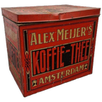 Alex Meijer's Koffie Blik Theeblik Winkelblik Antiek Blik thumbnail 1
