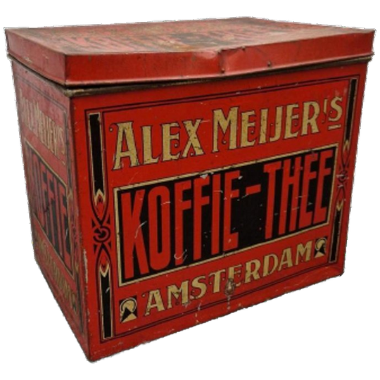 Alex Meijer's Koffie Blik Theeblik Winkelblik Antiek Blik 1