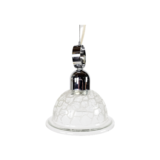 Murano - Hanglamp - Kristal- Chroom - Italie - Mid Century Modern 1