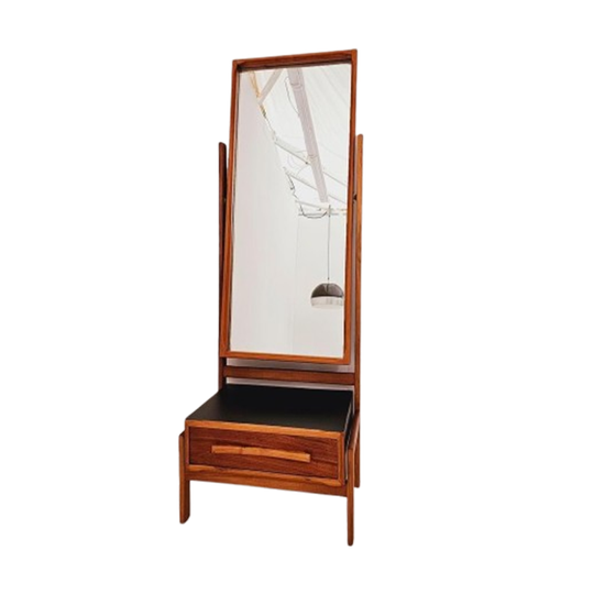 Vintage Deens Design Spiegelkast, Cheval Style Spiegel 1960S 1