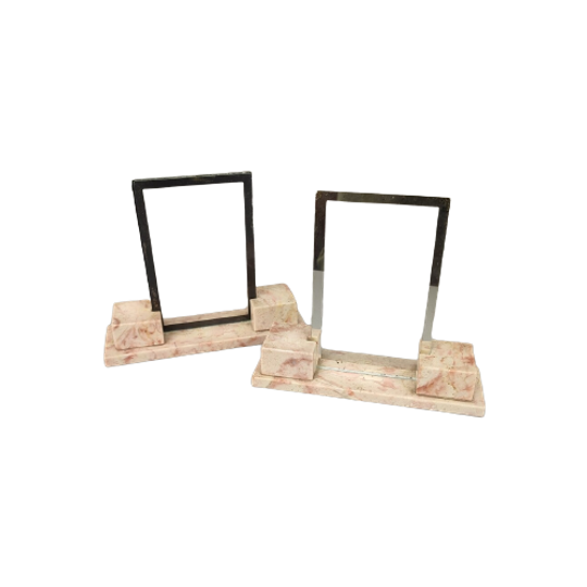 Duo Marmeren Art Deco Fotokadertjes 1