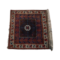 Vintage Vierkant Oosters Vloer/ Sierkleedje Met Mooie Kleuren 76x76cm