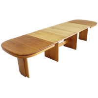 Vintage Deense Grote Ovalen Uitschuifbare Eettafel Xl