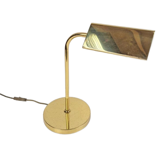 3 Vintage Tafellamp Messing Bankierslamp Baulmann ´70 Design 1