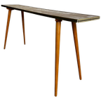 Vintage Smalle Console Tafel / Bijzettafel In Formica thumbnail 1