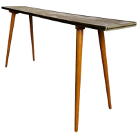 Vintage Smalle Console Tafel / Bijzettafel In Formica