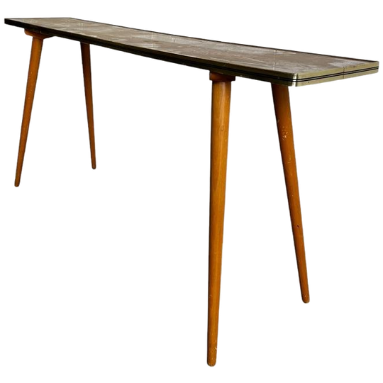 Vintage Smalle Console Tafel / Bijzettafel In Formica 1