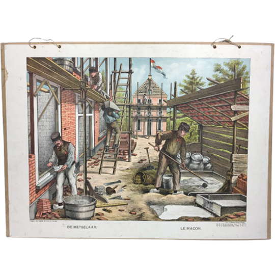 Schoolplaat -  De Metselaar - De Bouwplaats - Huis In Aanbouw 1