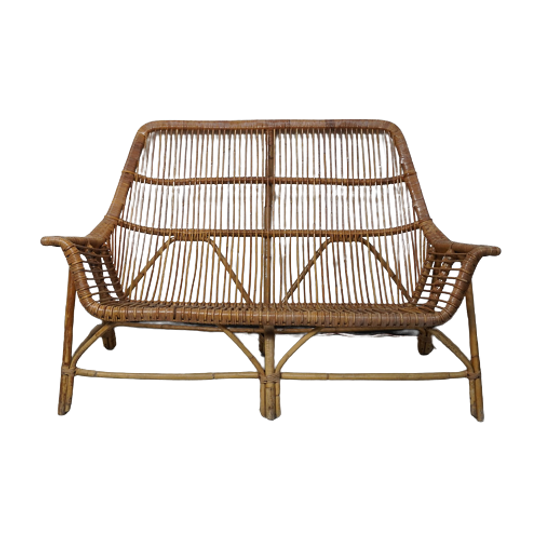 Italian Rattan Sofa, 1960 1