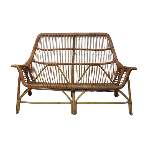 Italian Rattan Sofa, 1960