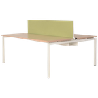 Febrü Bench Werkplek , Eiken Napoli Blad, 2X 180 X 77 Cm Wit Vaste Hoogte Onderstel thumbnail 1