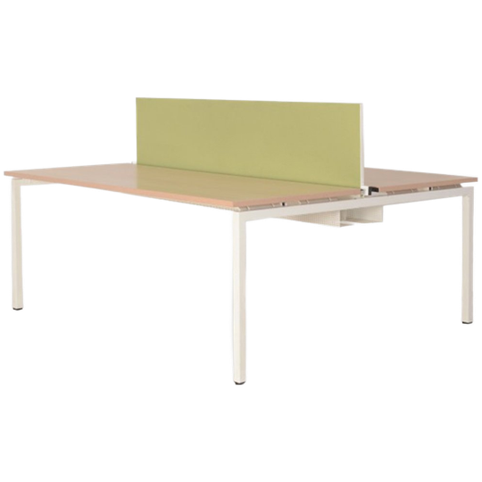 Febrü Bench Werkplek , Eiken Napoli Blad, 2x 180 X 77 Cm Wit Vaste Hoogte Onderstel 1