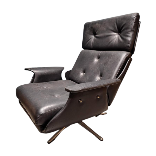 Vintage Leren Draaifauteuil 1
