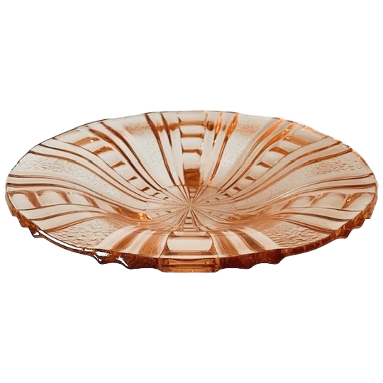 Art Deco Fruitschaal Roze Glas 1930’s 1
