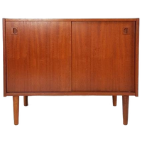 Vintage Deens Kastje Schuifdeuren Teak | Teak Fineer Kastje